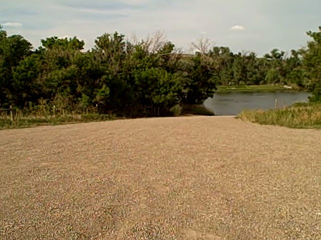 picture showing Access to concrete boat launch at Big Bend fishing access site.