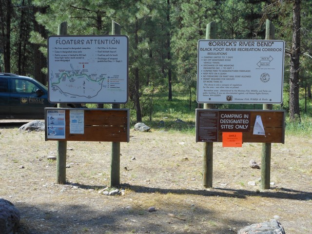 picture showing Regulation sign and map of the Blackfoot.