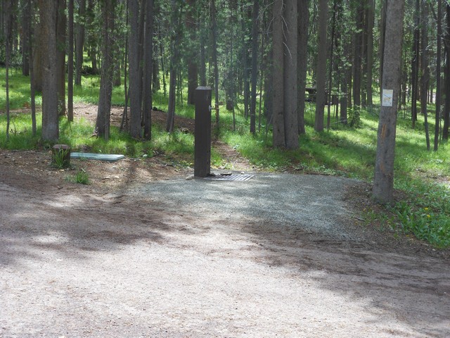 picture showing New water hydrant across from campsite #8.