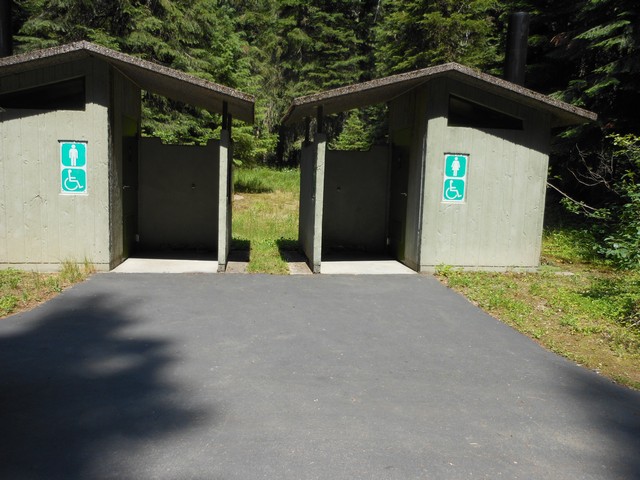 picture showing Accessible latrines adjacent to campsite #21.