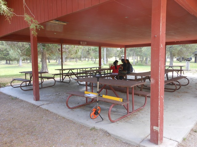 picture showing Picnic shelter without any accessible tables.