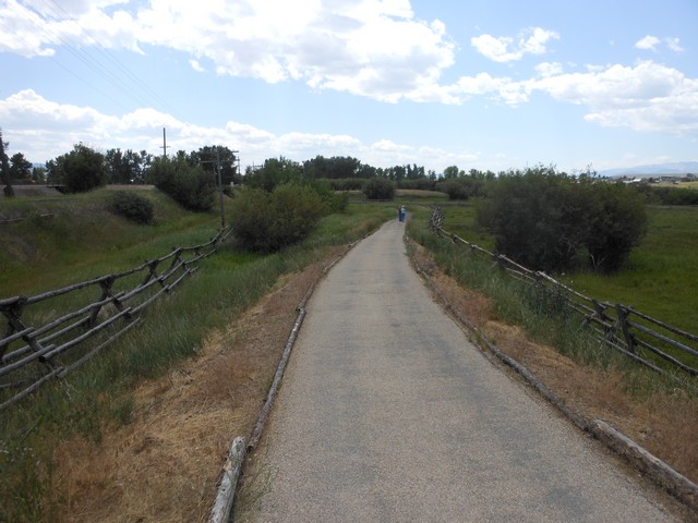 picture showing View of the paved trail system back to the visitor center.