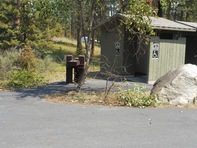 picture showing Accessible latrine and water adjacent to campsite #2.