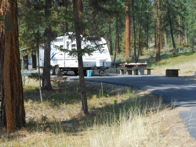 picture showing Accessible campsite #2 has a big ull through camping pad.
