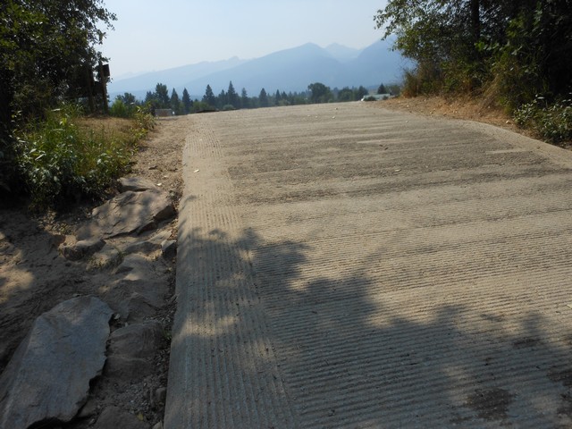 picture showing Ramp has a max slope of 18.5% with grooves for vehicle traction.