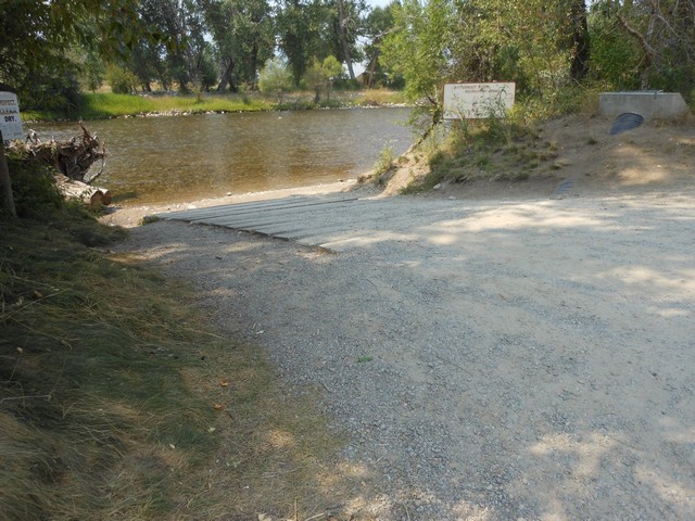 picture showing Boat ramp is made of concrete planks.  Max slope is 17%.