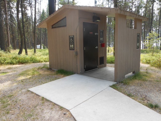 picture showing Accessible latrine nearby campsite #22.
