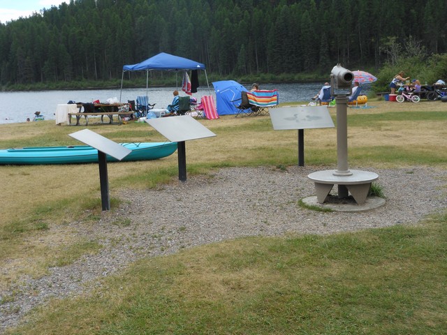 picture showing Interpretive panels adjacent to swim area.