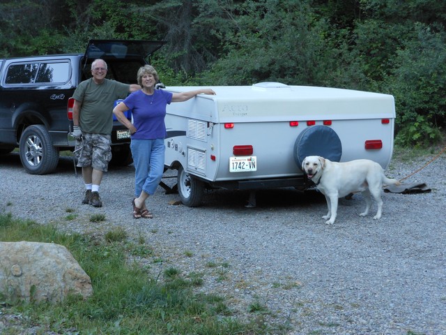 picture showing After a long day on the road, visitors are ready to setup for the night at campsite #1.