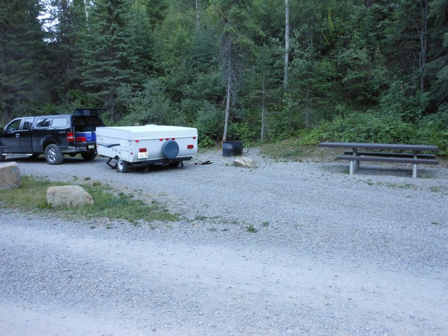 picture showing Campsite #1, even though it is not marked, it does meet accessibility standards.