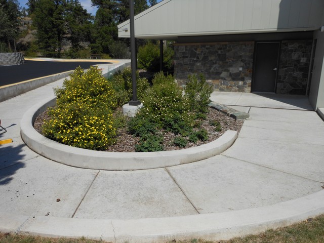 picture showing Accessible ramp into the visitor center.  Maximum slope is 5.1% and cross is .8%.