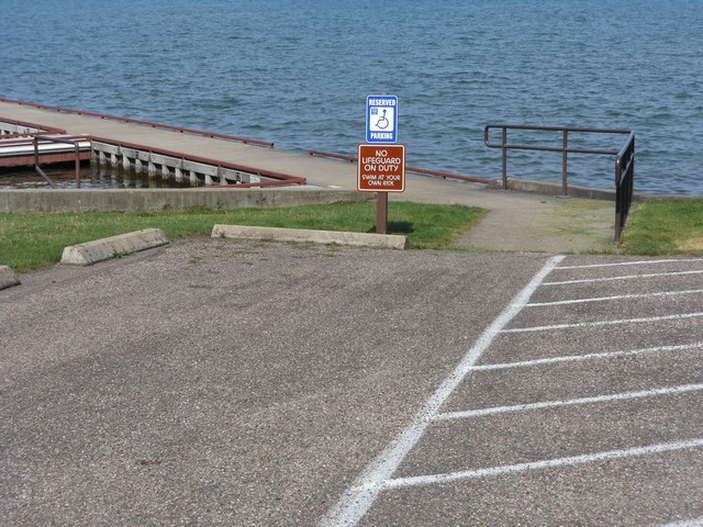 picture showing Accessible parking & pathway to marina.