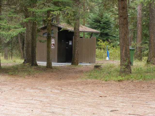 picture showing An accessible latrine adjacent to campsite #8, loop B.  There is a 3