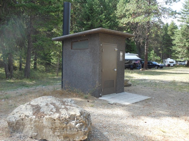 picture showing Accessible latrine near the beginning of the campground, just past the host site.