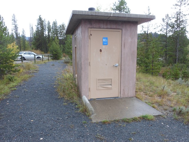 picture showing Old style accessible latrine in the picnic area.