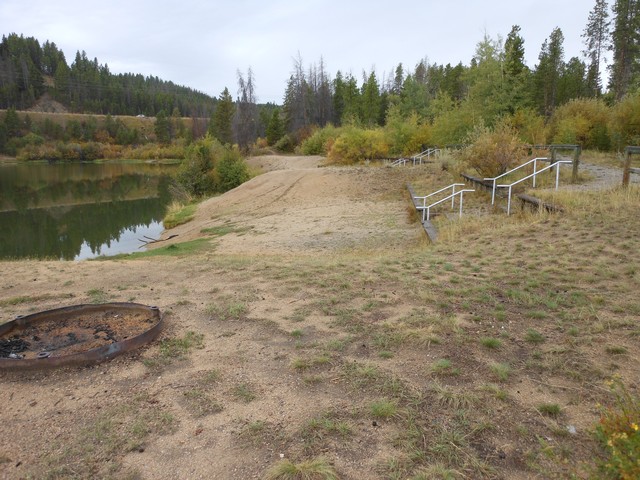 picture showing Small lake & beach area.  Great for a summertime swim or fishing.