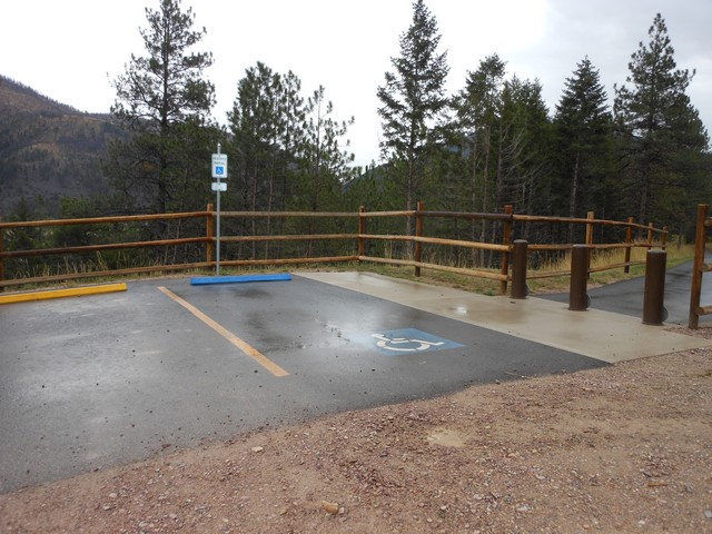 picture showing Accessible parking at the trail head.