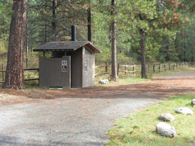 picture showing Accessible latrine in day-use/boat launch area.