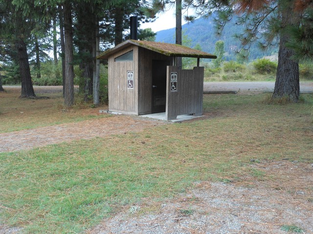 picture showing Accessible latrine for the area with the ball fields and fishing pier.