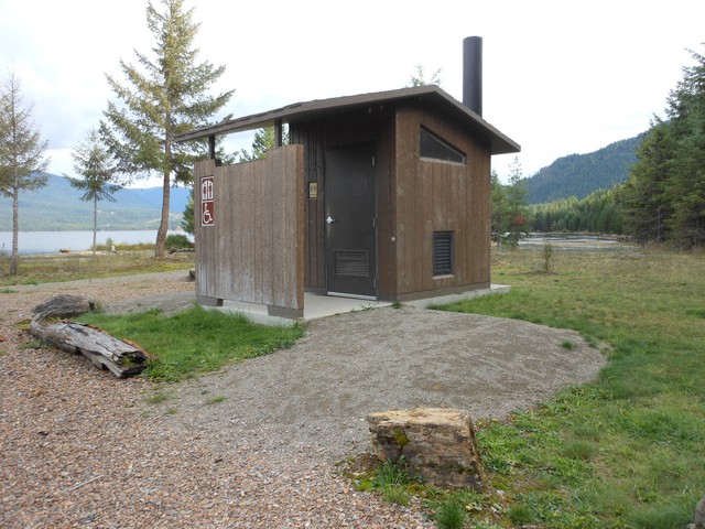 picture showing Accessible latrine across the road from campsite #4.