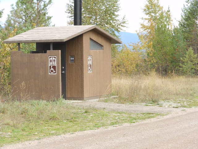 picture showing Accessible latrine for the site.  This is across the road from the group picnic shelter.