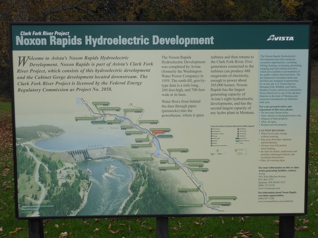 picture showing Interpretive sign about the Noxon Rapids Hydroelectric Project.