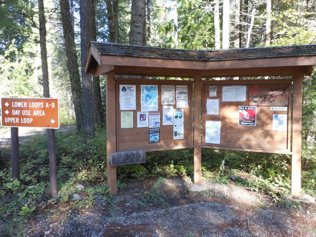picture showing Information bulletin board near fee station.