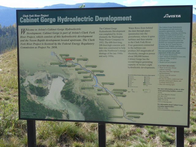 picture showing Interpretive panel about the Cabinet Gorge Hydroelectric Project.