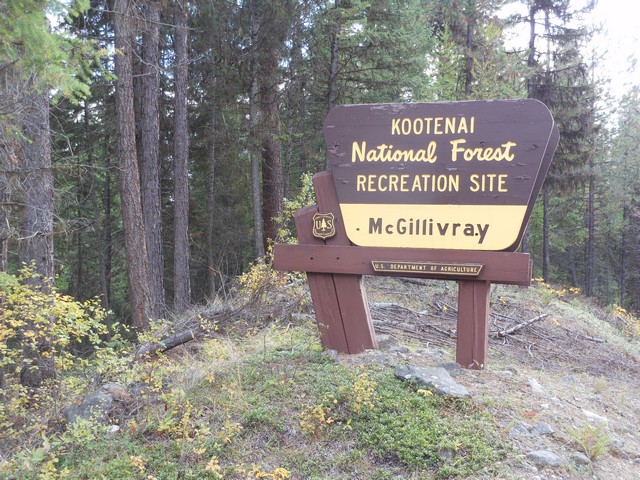 picture showing Entrance sign to the McGillivray Recreation Site.