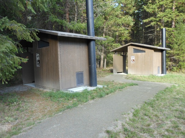 picture showing Accessible latrines associated with Group Use Shelter #1.