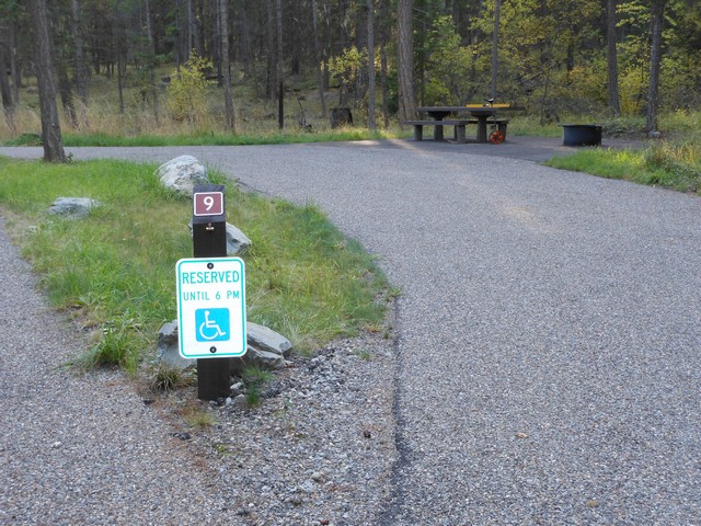 picture showing Designated accessible campsite #9.