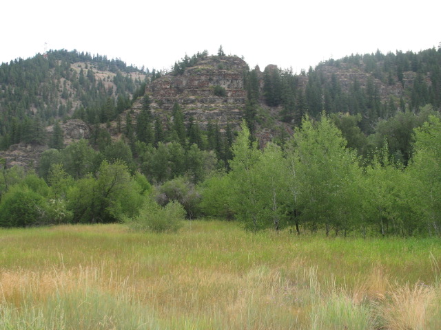 picture showing A nice rock formation that is visible from the parking lot.