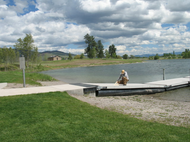 picture showing Swimming area with floating dock.