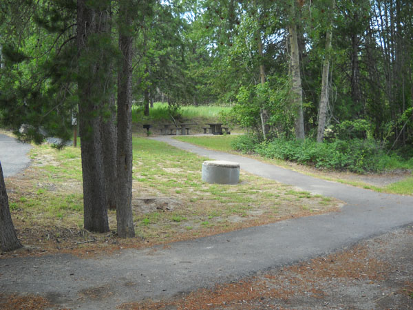 picture showing Group picnic tables at day-use area.